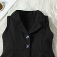 thumbnail image 5 of HAOTAGS Girls V-Neck Outfit Sets 2 - 8,Sleeveless Top & Split-Hem Trousers Solid Color Blazer Two - Piece Suit Sets Black 6-7 T, 5 of 7