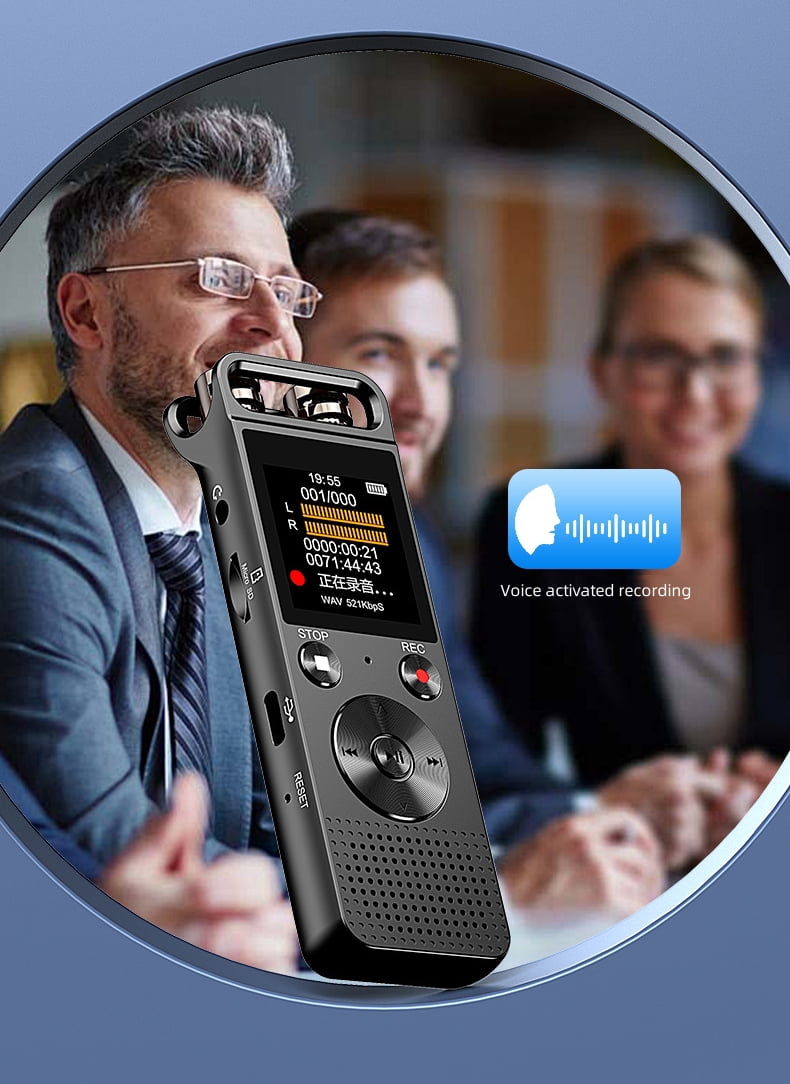 GL-99 8GB Long Endurance Dual Mic Digital Voice Audio Recorder Learning Business Conference Meeting Interview Wedding Dictaphone