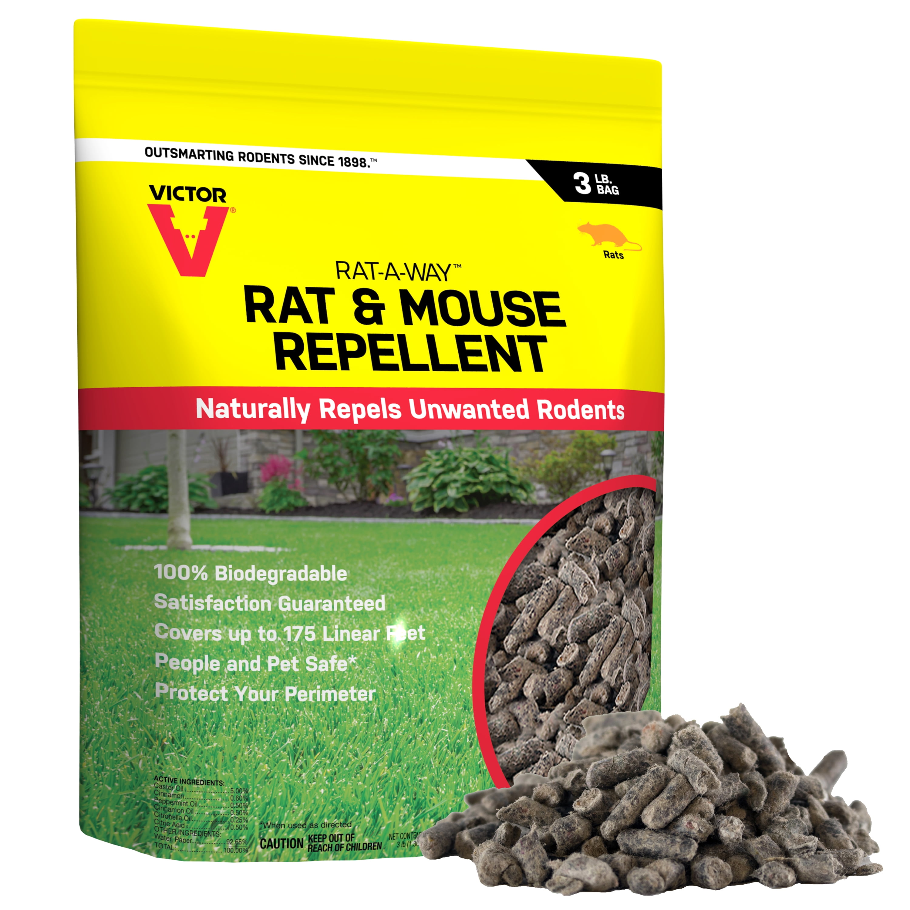 Victor Rat-A-Way Rat Repellent Pellets, 3 Pounds Bag