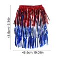 thumbnail image 3 of Independence Day Party Plastic Rain Like Fiber Skirts Holiday Party Costume Decoration Independence Day Ornaments Red S-ilver Blue Color Blocking, 3 of 6