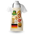 thumbnail image 3 of German Apron Oktoberfest Symbols Wheat Sausage Beer and Pretzels Colorful Bavarian Arrangement, Unisex Kitchen Bib Apron with Adjustable Neck for Cooking Baking Gardening, Multicolor, by Ambesonne, 3 of 3