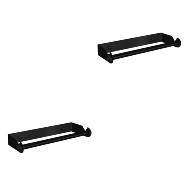 Unatoiry Paper Dispenser Towel Holder Space-saving Wall-mounted Punch-free Countertop Storage Bracket Accessory Household Black 2Set