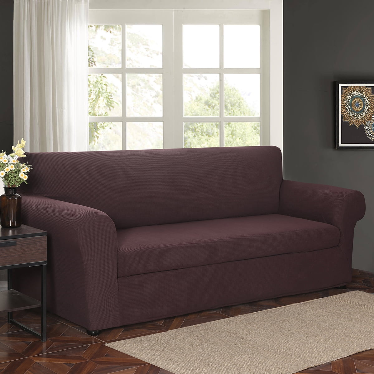 Details about   PureFit Stretch Sofa Slipcover Spandex Jacquard Non Slip Soft Couch Sofa Cover 