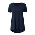 thumbnail image 4 of Women's Tops Long Shirt Short Sleeve T-Shirt Oversize Summer O-Neck Tunic Tops Casual Loose Fit Blouse Basic Tee, 4 of 4