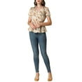 thumbnail image 2 of INSPIRE CHIC Women's Floral Cross V Neck Elastic Waist Peplum Blouse, 2 of 6