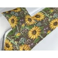 thumbnail image 3 of Sunflowers Bed Runner Set, Dreamy Composition of Flower Field with Leaves and Artichokes Art, Decorative Bedding Scarf & a Pillow Sham for Hotels Homes, Twin, Mustard Fern Green Sepia, by Ambesonne, 3 of 3