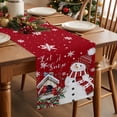 thumbnail image 3 of Red Snowman Christmas Dresser Scarf Farmhouse, Dining Table Decorations for Wedding/Parties, Xmas Snowflake Birds Berry Winter Table Runner 72 Inches Long for Kitchen Dining, 13 x 72 In, 3 of 9