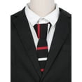 thumbnail image 4 of INSPIRE CHIC Men's Stripe Ties Flat Skinny Stripe Knit Neckties for Business Casual Black Red White One Size, 4 of 4