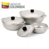Imusa 3Pieces Colombian Cast Aluminum Caldero or Dutch Oven Set with Lid
