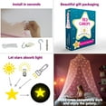 thumbnail image 4 of Pink Canopy for Girls Bed with Pre-Glued Glow in The Dark Stars - Princess Mosquito Net Room Decor - Kids & Baby Bedroom Tent with Galaxy Lights - 1 Opening Canopy Bed & Hanging Kit Included, 4 of 6
