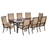 Hanover Monaco 9-Piece Outdoor Patio Dining Set with Aluminum Framed Chairs and Glass Table, Seats 8