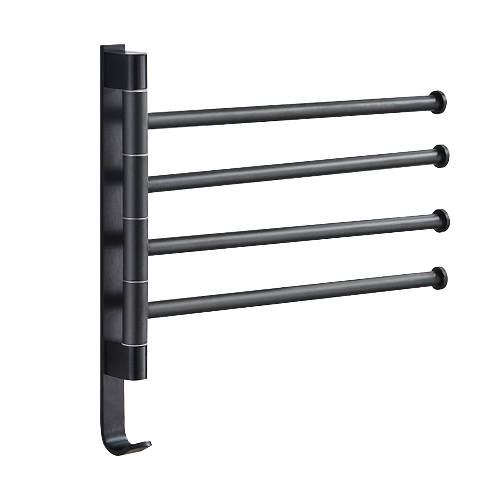 Towel Storage Rack 180° Rotation Towel Storage Rail Wallmounted Towel Drying Shelf (4Bars