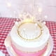 thumbnail image 5 of Adorno para tarta de feliz cumpleaños hecho a mano brillante para niñas, corona de perlas artificiales blancas para boda, graduación, princesa, reina, fiesta de cumpleaños, 5 of 5