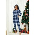 thumbnail image 3 of U2SKIIN Couple Onesie Pajama Sets, Hooded Zipper Christmas Matching Plaid Pjs Set for Men and Women Soft Warm Jumpsuit (Womens Navy-Blue Mel. Plaid , XL), 3 of 5