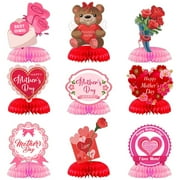 Happy Mother's Day Honeycomb Table Decorations 9pcs Colorful Themed Honeycomb Centerpiece for Mum Party Supplies