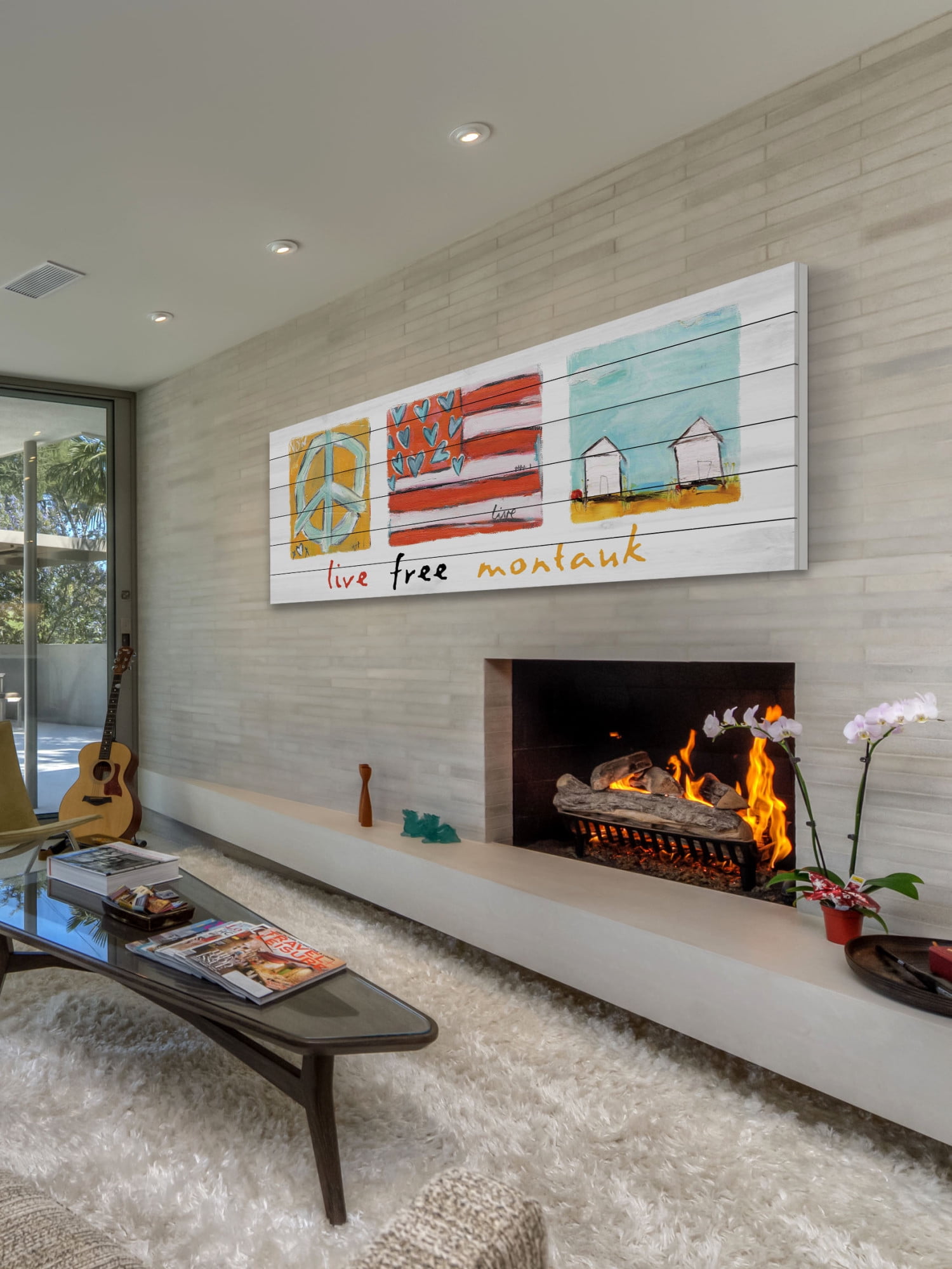 Marmont Hill "Live Free Montauk" by Tori Campisi Painting Print on White Pine Wood