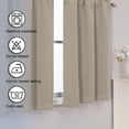 thumbnail image 4 of Chyhomenyc Short Blackout Curtains 24 Inch Length, Rod Pocket Kitchen Curtains for Small Windows, Half Window Tier Curtains for Basement Cabinet Camper RV Bunk, 2 PCS, Each 30Wx24L, Biscotti Beige, 4 of 8