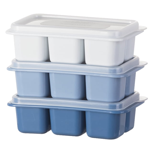 Bandeja para cubitos de hielo Zynic Freezer con tapa y caja de almacenamiento, fácil de liberar, 18 piezas, bandeja grande de silicona de una sola capa con tapa de liberación contra salpicaduras,