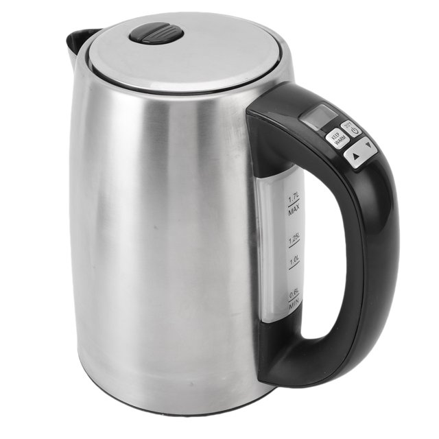 Stainless Steel Electric Kettle, 1.7 Liter 1500W Double Wall Insulated Hot Water Boiler Heater with 104℉ to 194℉ LED Display Real Time Temperature, Visible Water Window