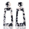 thumbnail image 2 of sweethay 1 par de pendientes cuadrados con estampado de leopardo, joyería redonda Universal de moda, recuerdos de fiesta, accesorios de moda, Type10 NO10, 2 of 6