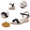 thumbnail image 7 of Womens Espadrilles Buckle Ankle Strap Wedge Sandals Open Toe Fashion Band 2026 Summer Dressy Wedges Heels Black Size 8.5, 7 of 7