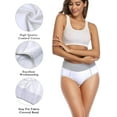 thumbnail image 3 of YAZI Women's Cotton Underwear High Waist Stretch Briefs Soft Underpants Ladies Full Coverage Panties 5 Pack, 3 of 10