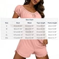 thumbnail image 3 of Yuanlook Womens Ruffle Pajamas Set 2 Piece Soft Pj Round Neck Short Sleeve Tops and Shorts Bride Pjs for Wedding Day Set Size S-XXL, 3 of 7