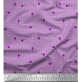 thumbnail image 1 of Soimoi Purple Heavy Satin Fabric Floral & Check Printed Craft Fabric by the Yard 54 Inch Wide, 1 of 3