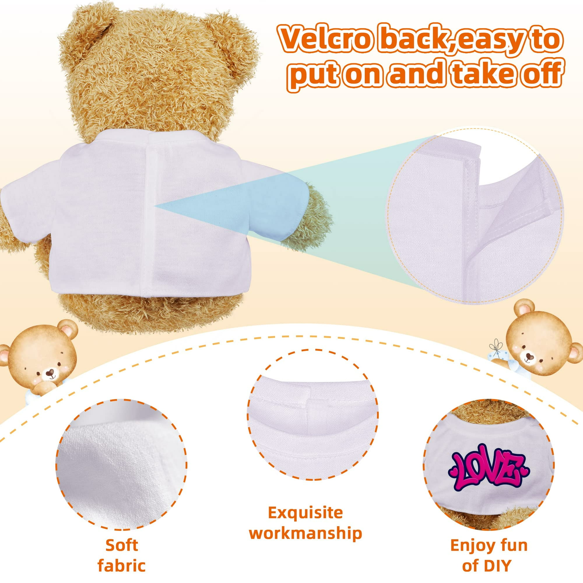 Bear Hoodie 6-Pack Plush Bear Clothes – T-Shirts Hoodies For 14