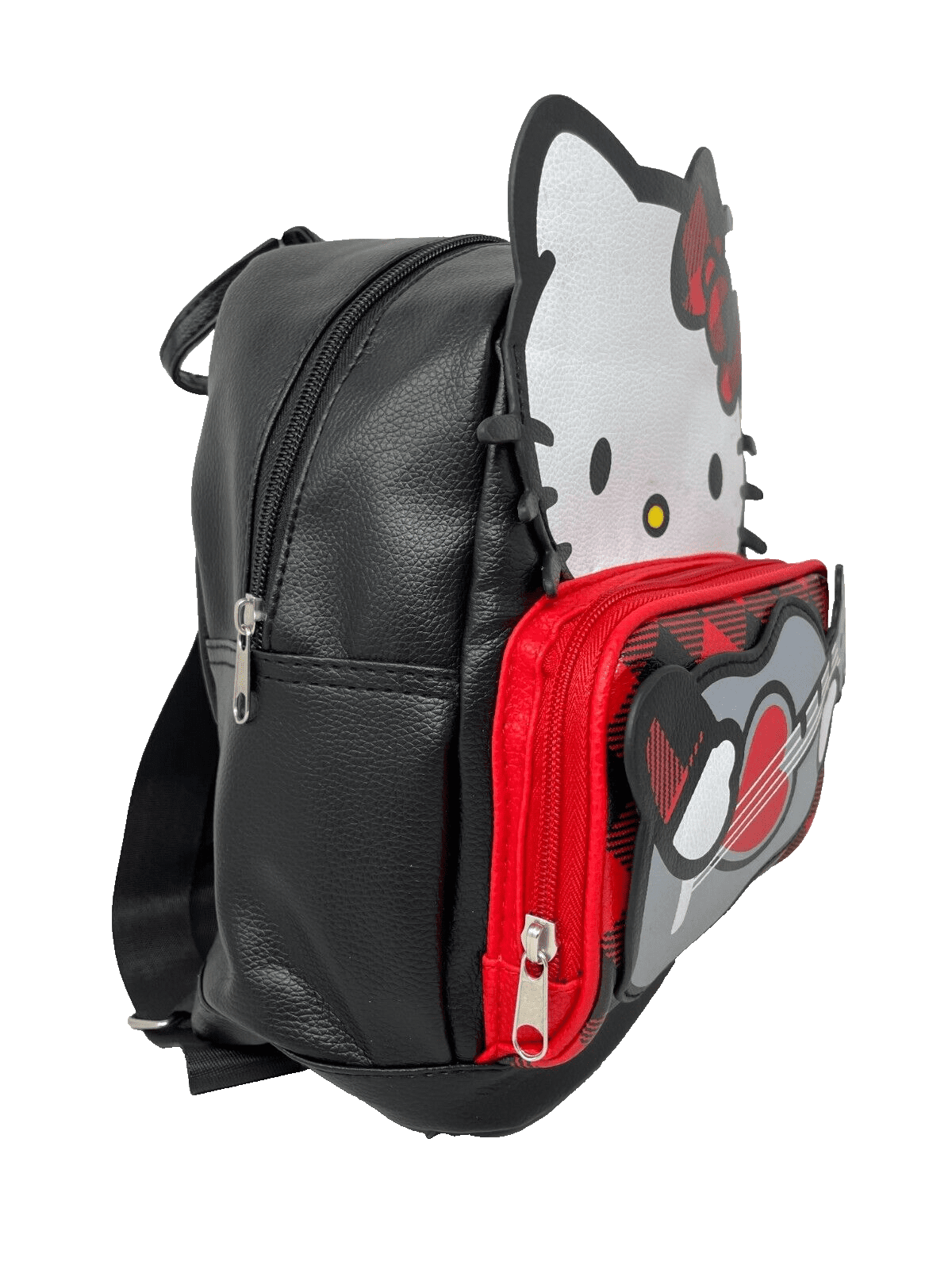 Sanrio Hello Kitty 11" PU Leather Fashion Backpack-GUITAR