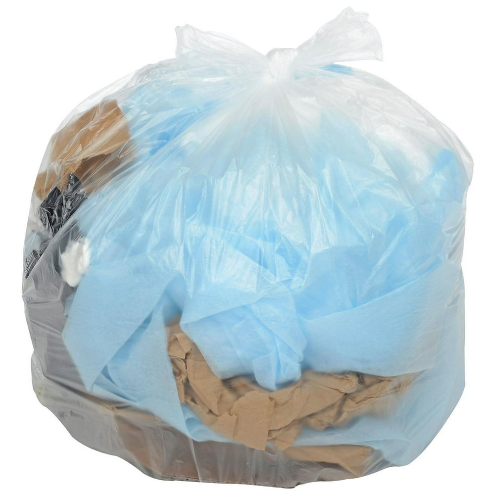 Medium Duty Natural Trash Can Liners 55 Gallon, 14.4 Mic, 200/Case