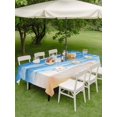 thumbnail image 3 of Outdoor Tablecloth with Umbrella Hole & Zipper, Blue Beach Coastal Rectangle Tablecloth 60x120 Inch, Summer Nautical Seaside Ocean Ombre Patio Table Cover Waterproof Table Cloth for Picnic/Party, 3 of 7