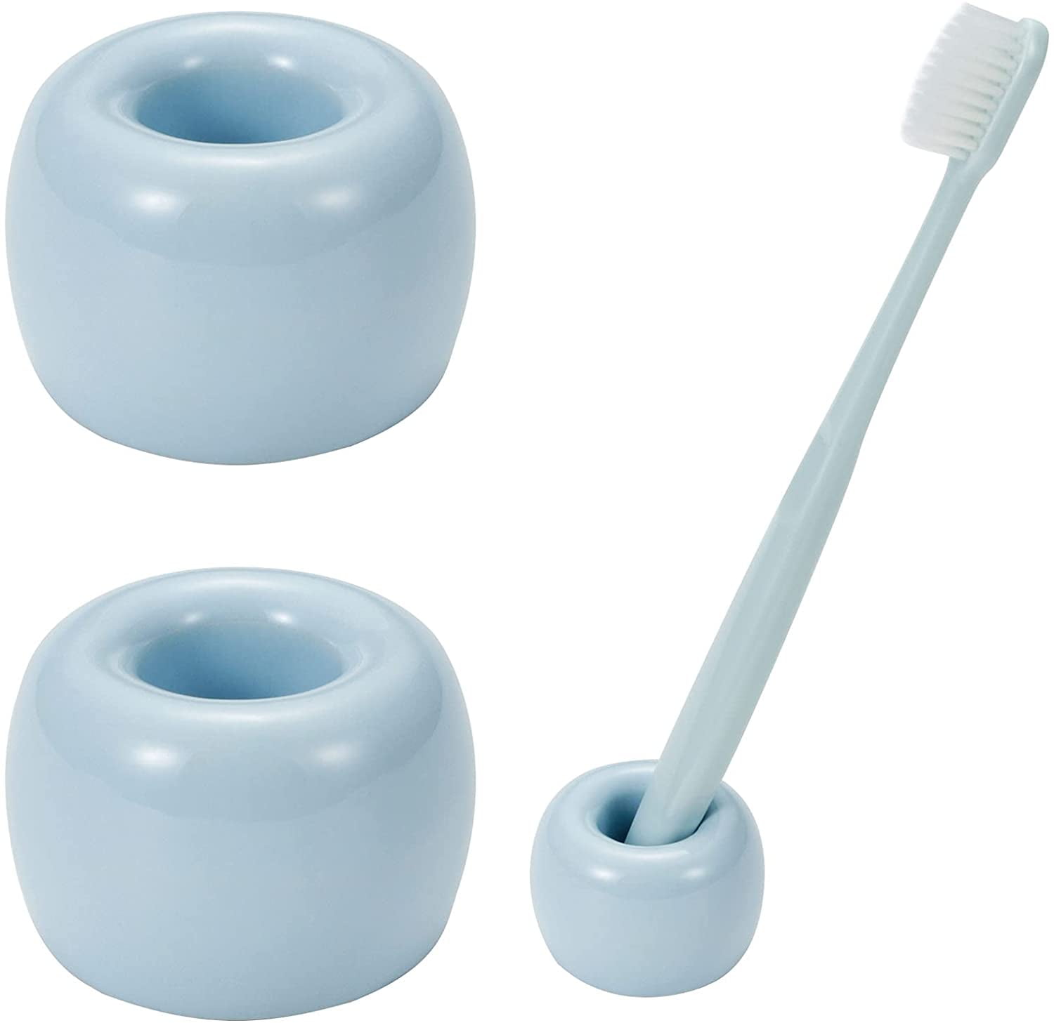 For Bathroom Vanity Counte Mini Ceramic Handmade Toothbrush Holder Stand 