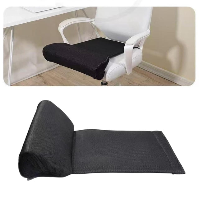 Extensores asiento para silla oficina, cojín apoyo para piernas, cojín ergonómico fácil instalación, accesorios para reposapiés extendido. Negro