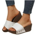 thumbnail image 4 of Wowcloth Women's Wedge Roman Sandals – Slip-On Casual Beach Slides with Thick Sole for Summer Comfort, 4 of 7