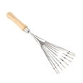 thumbnail image 1 of 2/1 Pieces 9 Tines Fan Hand Rakes Stainless Steel Handle Soil Tille Garden Shrub Rake Small Leaves Rakes for Sweep Leaves & Loose Debris Garden Yards, 1 of 9