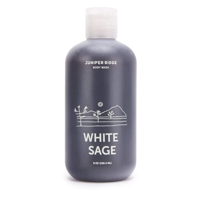 JUNIPER RIDGE White Sage Body Wash - Jabón de Castilla líquido multiusos Champú de lavado corporal multiusos Lavado de manos Lavado de cara Limpio Vegano Sin parabenos Sin conservantes 8 oz