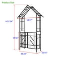 thumbnail image 5 of Yoneston 97.24" H Metal Garden Arbor with Gate, Garden Arch for Climbing Plants Support Rose Arch Outdoor Wedding Decor, Black, 5 of 7