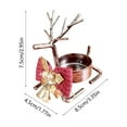 thumbnail image 3 of AuroraX Christmas Reindeer Tealight Candle Holder Brown Festive Metal Votive Stand Rustic Tabletop Centerpiece Decor Valentines Day Gift, 3 of 6