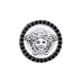 thumbnail image 1 of 1.45 Carat Round Black Natural Diamond Men's Anniversary Medusa Ring 14K White Gold Over Sterling Silver Ring Size-11, 1 of 1