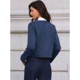 thumbnail image 3 of DARING DIVA Women's Collarless Long Sleeve Outerwear Faux Suede Jacket XS Dark Blue, 3 of 6