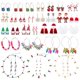 thumbnail image 2 of Pendientes de Navidad largos y exagerados de Papá Noel, sombrero de Papá Noel, bombilla, caja de regalo, pendientes, collar, accesorios de vacaciones, 2 of 4