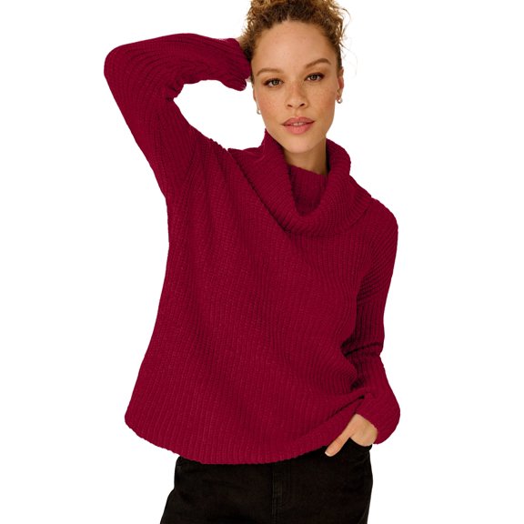 Ellos Plus Size Chenille Turtleneck Sweater
