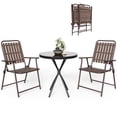 thumbnail image 7 of TQKVIPI Outdoor Folding Bistro Chairs Set of 2, Brown Anti-Rust Patio Dining Chairs, No Assembly Required, Indoor Outdoor Furniture for Bistro, Balcony, Porch, Yard, Garden, 7 of 7