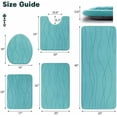 thumbnail image 2 of Memory Foam Bathroom Rug Sets 5 Piece, Ultra Absorbent Bath Mat for Bathroom - Non-Slip Machine Washable & Dry Quickly, 5 Piece Bathroom Mat Set,Teal, 2 of 8