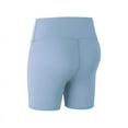 thumbnail image 2 of Women's Workout Yoga Shorts - Premium Buttery Soft Solid Stretch Cheerleader Running Dance Volleyball Short Pants,Blue,M, 2 of 2