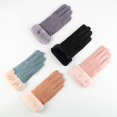 thumbnail image 3 of Gants de Sport d'Extérieur Chauds pour Femmes en Suède Épais Doublés de Molleton à Écran Tactile, 3 of 10