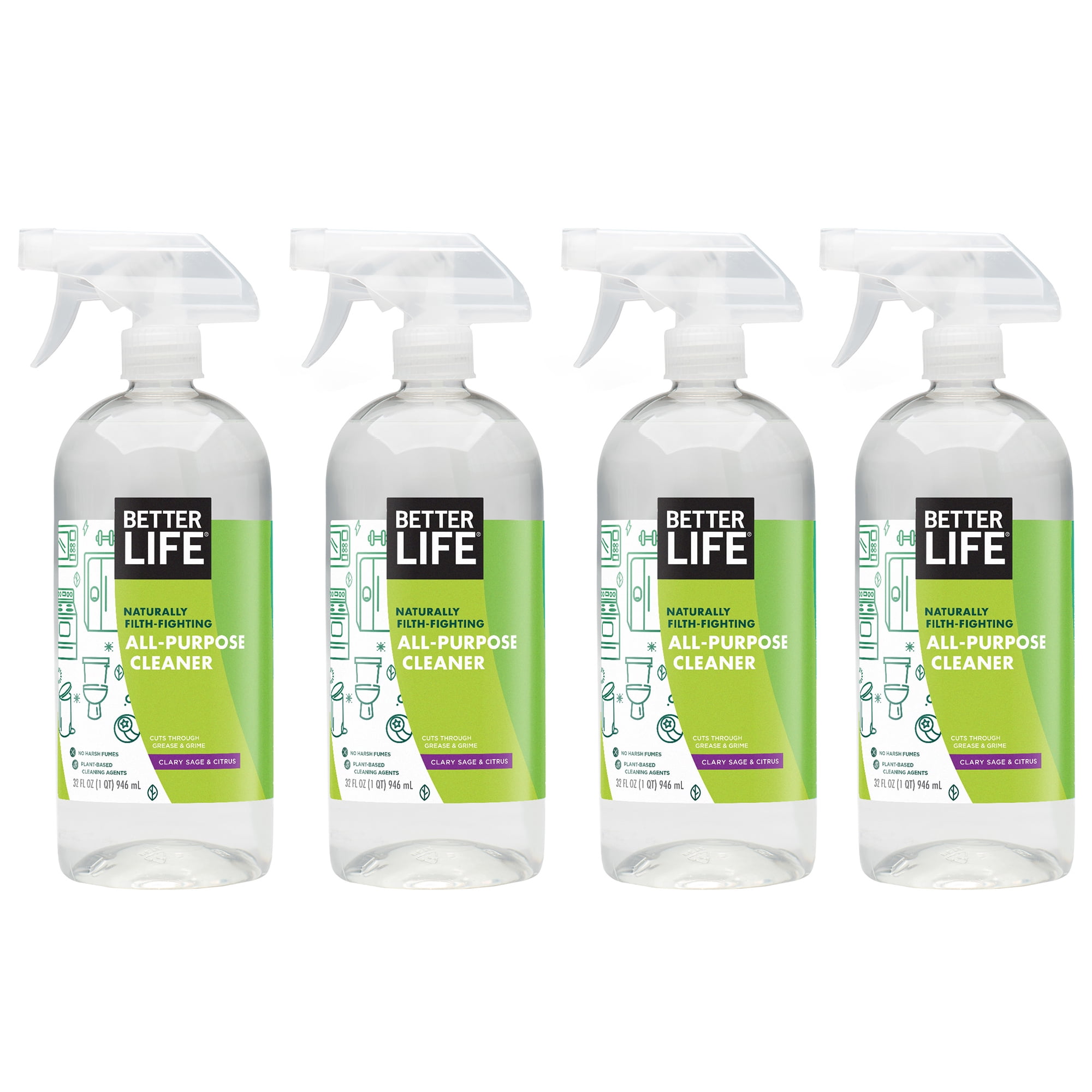 Better Life AllPurpose Cleaners, Citrus Scent, 32 Fluid Ounce, 4 Count