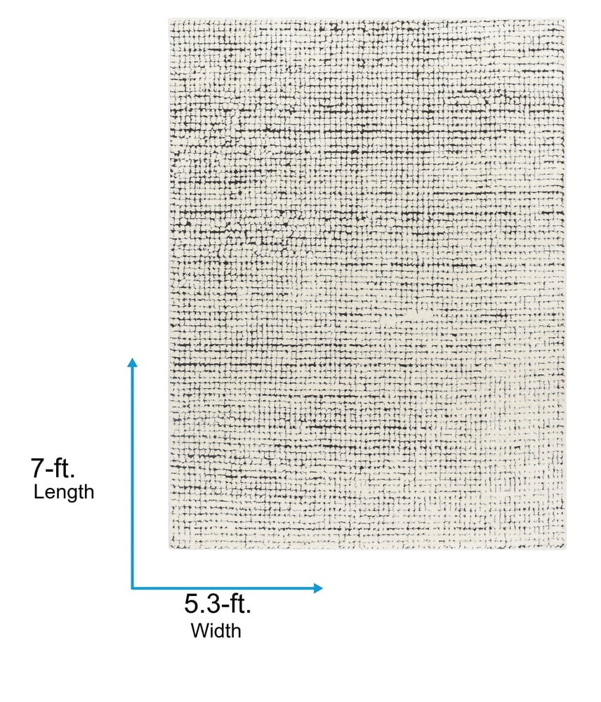 Livabliss Area Rugs for Living Room, 5x7 Freud Modern Ivory Rug, Bedroom Dining Room Home Decor Stain Resistant Carpet (5'3" x 7')
