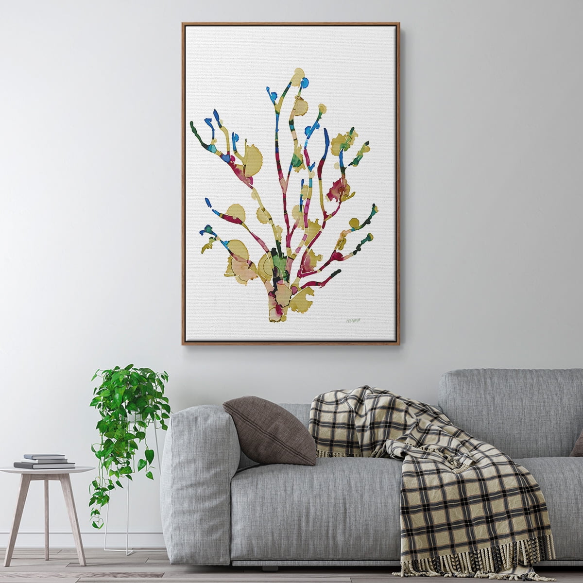 Sea Coral III Framed Premium Gallery Wrapped Canvas - Ready to Hang - 17 x 25 - Walnut Floating Frame